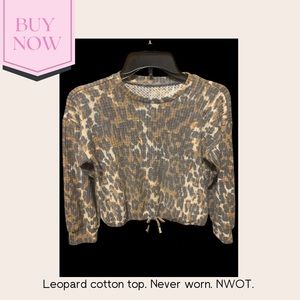Small leopard print, cute, good thick quality fabric material top. Child size.
